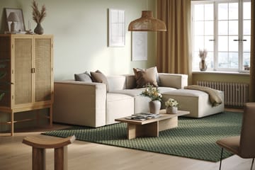 Cubo 4-seters Vendbar L-formet Dyp Modulsofa med Divan i Stoff - Hvit - Møbler - Sofaer - Sofa med sjeselong