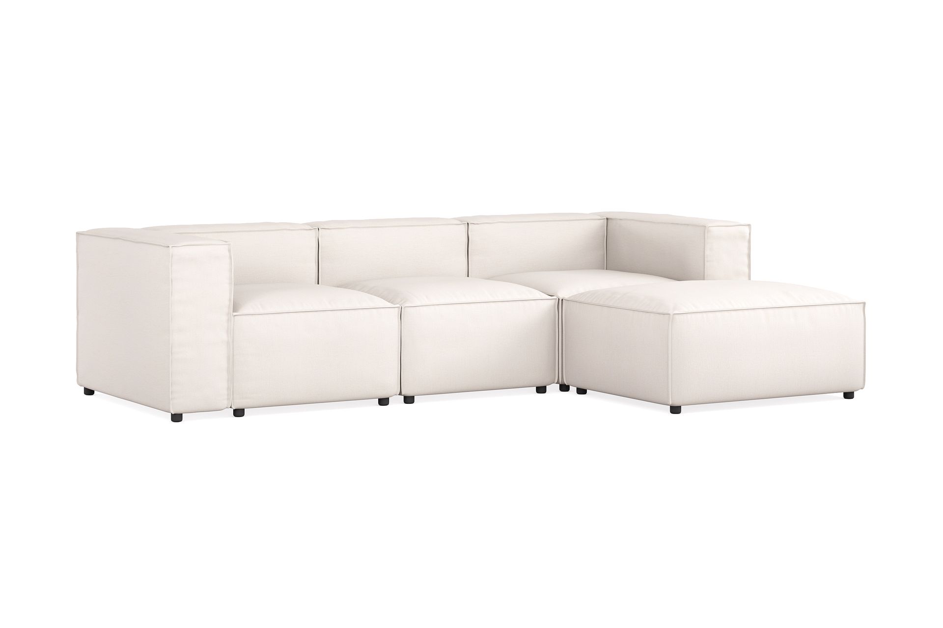 Cubo 4-seters Vendbar L-formet Dyp Modulsofa med Divan i Stoff - Hvit - Møbler - Sofaer - Sofa med sjeselong