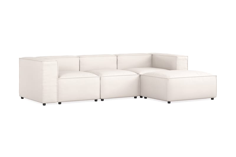 Cubo 4-seters Vendbar L-formet Dyp Modulsofa med Divan i Stoff - Hvit - Møbler - Sofaer - Sofa med sjeselong