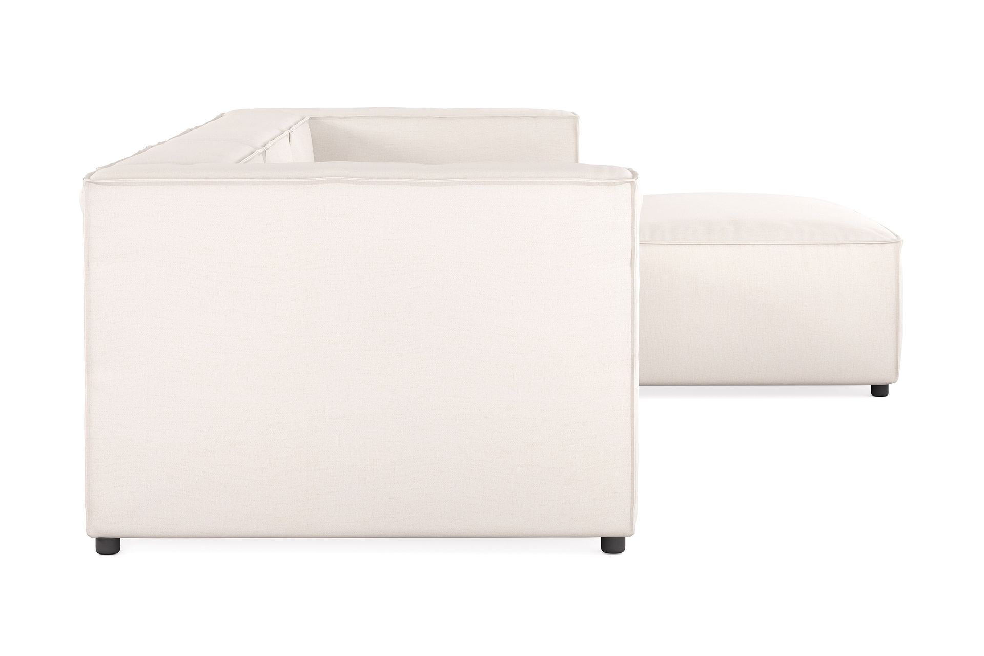 Cubo 4-seters Vendbar L-formet Dyp Modulsofa med Divan i Stoff - Hvit - Møbler - Sofaer - Sofa med sjeselong