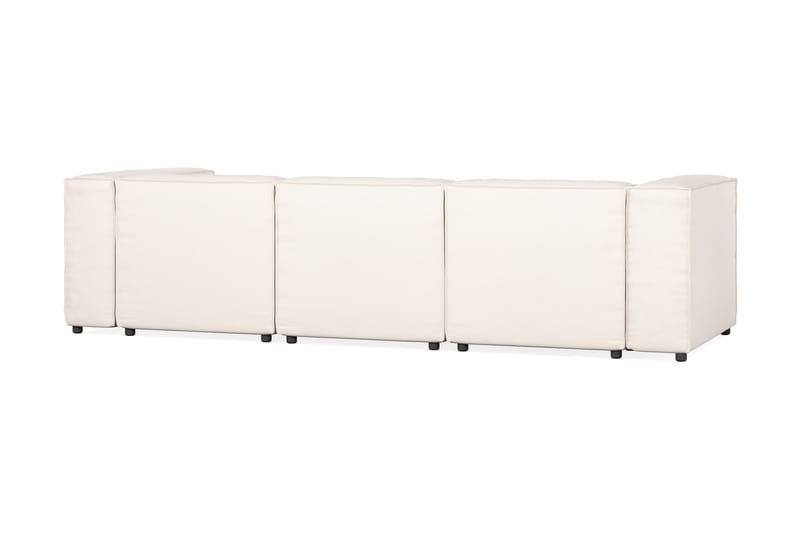 Cubo 4-seters Vendbar L-formet Dyp Modulsofa med Divan i Stoff - Hvit - Møbler - Sofaer - Sofa med sjeselong