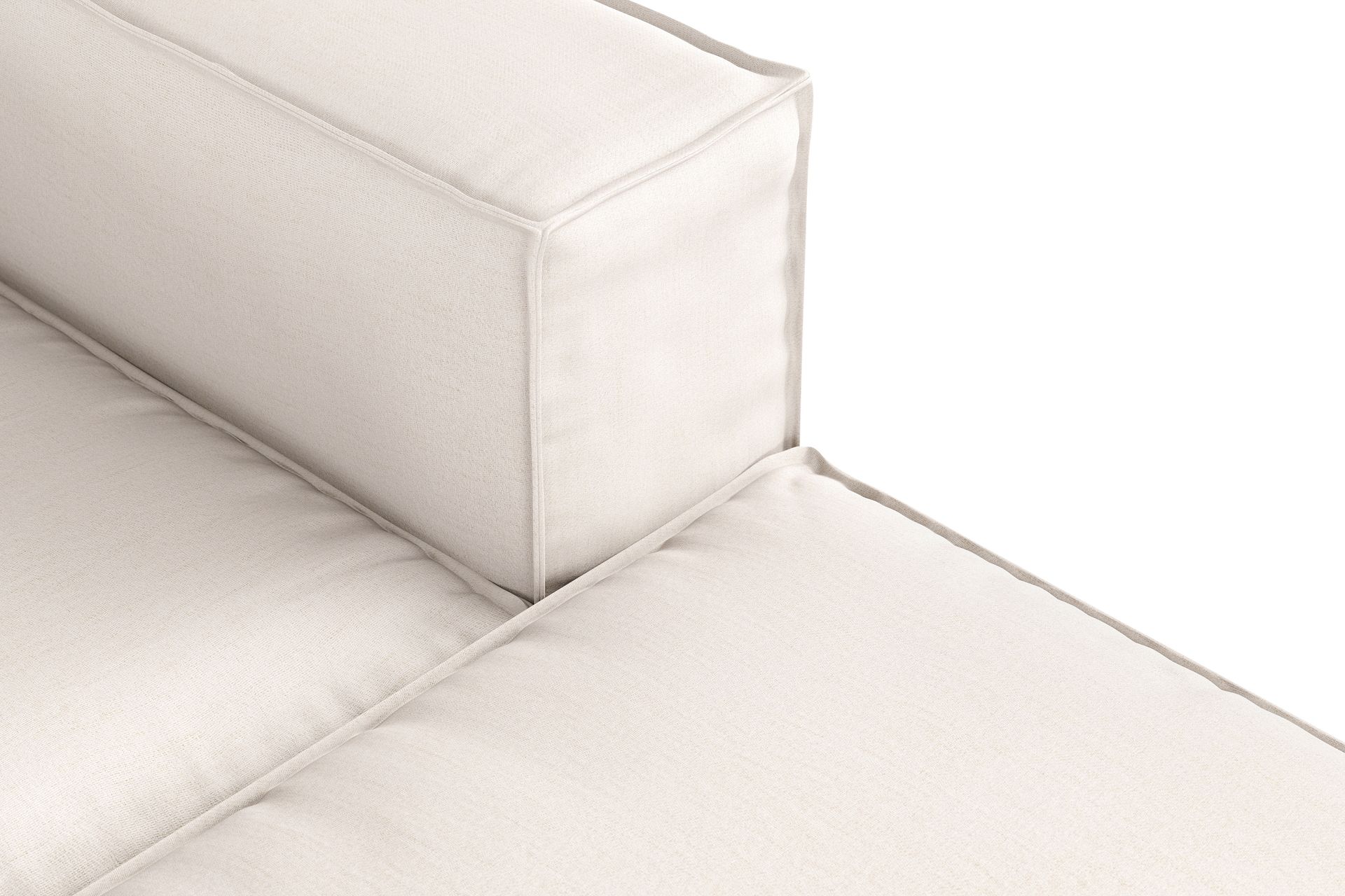 Cubo 4-seters Vendbar L-formet Dyp Modulsofa med Divan i Stoff - Hvit - Møbler - Sofaer - Sofa med sjeselong