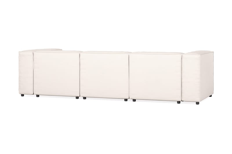 Cubo 4-seters Vendbar L-formet Dyp Modulsofa med Divan i Stoff - Hvit - Møbler - Sofaer - Sofa med sjeselong - 3 seters sofa med divan