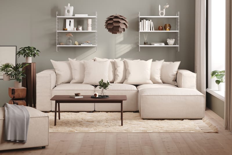 Cubo L-sofa Vendbar - Beige - Sofa med sjeselong - 3 seters sofa med divan