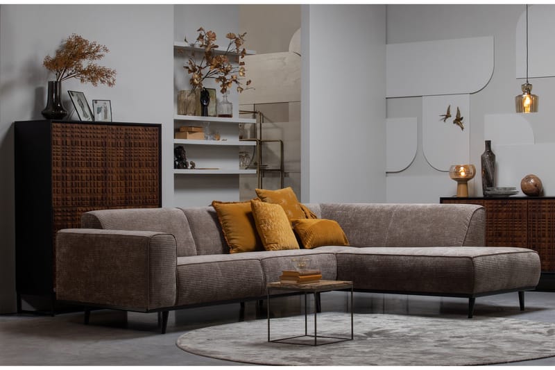Deansh 3-seters Sofa med Sjeselong Høyre - Taupe - Møbler - Sofaer - Sofa med sjeselong