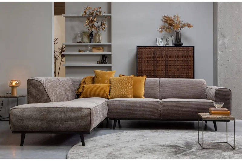 Deansh 3-seters Sofa med Sjeselong Venstre - Taupe - Møbler - Sofaer - Sofa med sjeselong