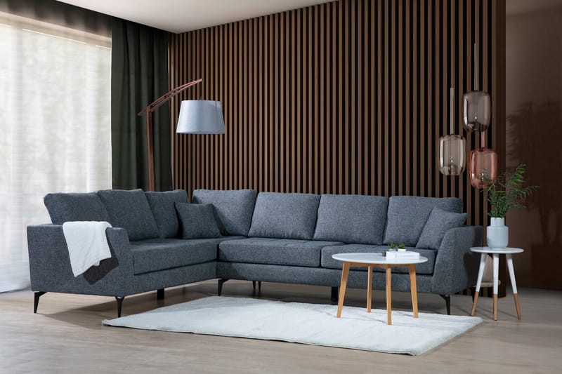 Destinye Hjørnesofa med Divan Venstre - Grå - Møbler - Sofaer - Sofa med sjeselong