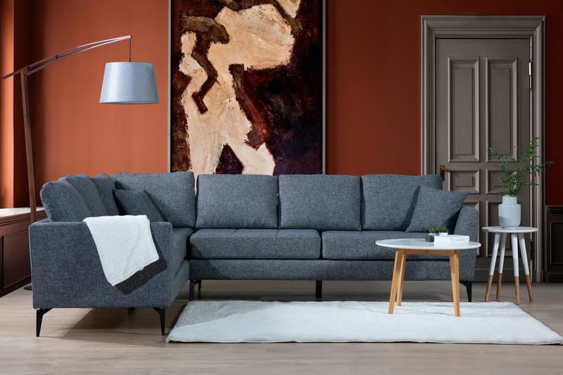 Destinye Hjørnesofa med Divan Venstre - Grå - Møbler - Sofaer - Sofa med sjeselong