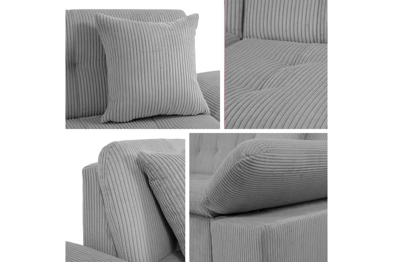 Djerra Sofa med Divan 3-seter - Rød/Svart - Møbler - Sofaer - Sofa med sjeselong