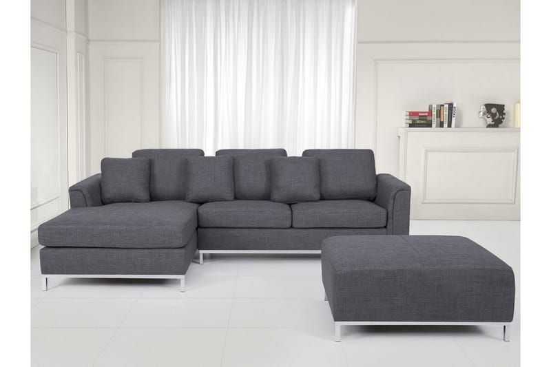 Dugard Hjørnesofa Høyre - Mørkegrå - Sofa med sjeselong - 4 seters sofa med divan
