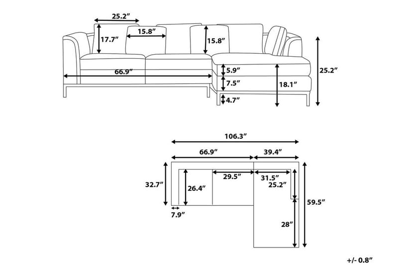 Dugard Hjørnesofa Venstre - Beige - Møbler - Sofaer - Sofa med sjeselong