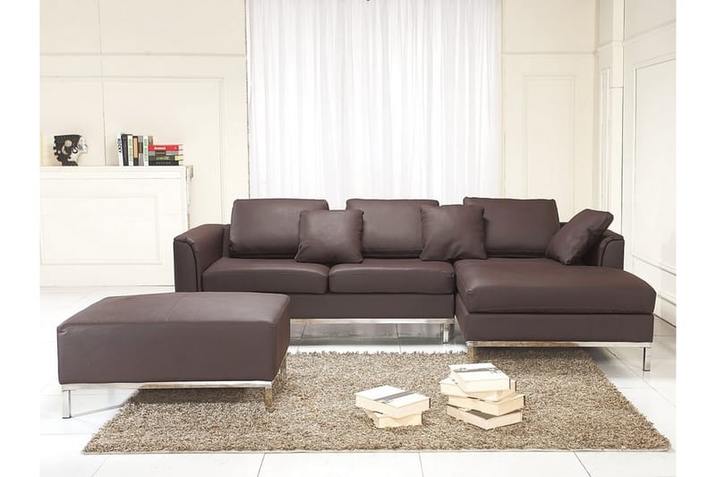 Dugard Hjørnesofa Venstre - Brun/Lær - Møbler - Sofaer - Sofa med sjeselong