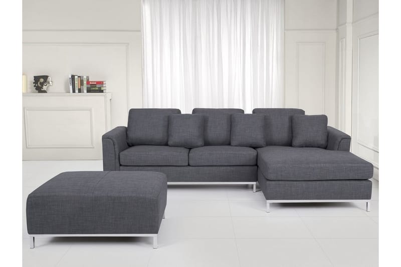 Dugard Hjørnesofa Venstre - Mørkegrå - Sofa med sjeselong - 4 seters sofa med divan