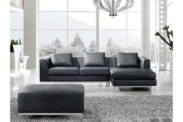 Dugard Hjørnesofa Venstre - Svart/Lær - Møbler - Sofaer - Sofa med sjeselong