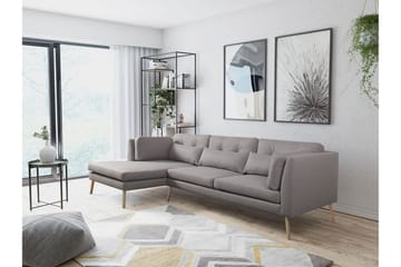 Dunmyre Hjørnesofa Venstre - Grå - Møbler - Sofaer - Sofa med sjeselong