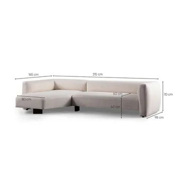 Elvaris 4-seters sofa med Sjeselong - Hvit - Møbler - Sofaer - Sofa med sjeselong