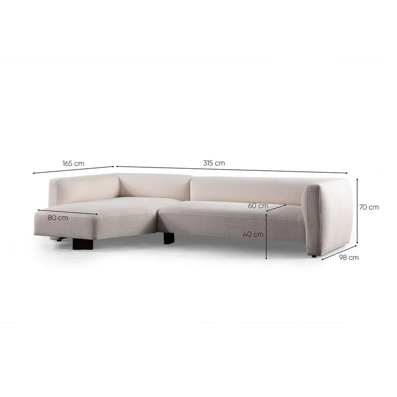 Elvaris 4-seters sofa med Sjeselong - Hvit - Møbler - Sofaer - Sofa med sjeselong