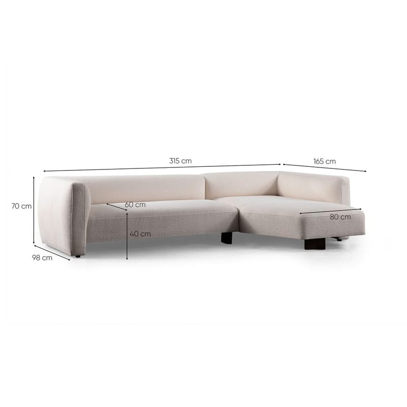 Elvaris 4-seters sofa med Sjeselong - Hvit - Møbler - Sofaer - Sofa med sjeselong