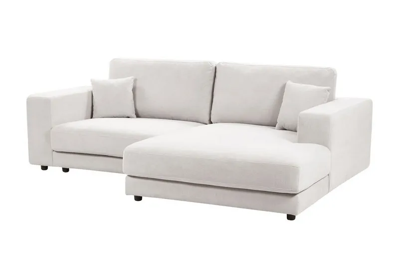 Ersi Sofa med Sjeselong 3-seter - Hvit/Svart - Møbler - Sofaer - Sofa med sjeselong