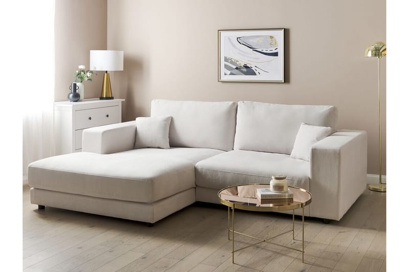 Ersi Sofa med Sjeselong 3-seter - Hvit/Svart - Møbler - Sofaer - Sofa med sjeselong
