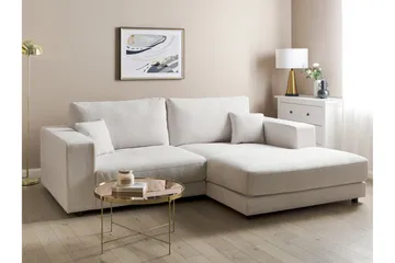 Ersi Sofa med Sjeselong 3-seter - Hvit/Svart - Møbler - Sofaer - Sofa med sjeselong