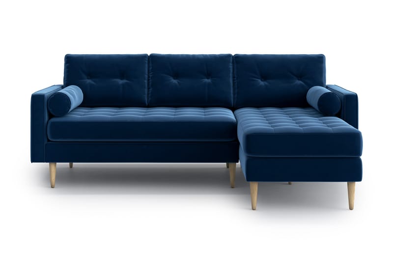 Esmeralde 4-seter Divansofa - Marineblå - Sofa med sjeselong - 4 seters sofa med divan