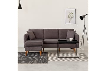 Espeut 2-seter Venstre L-formet Dyp Sofa med Sjeselong i Stoff - Grå - Møbler - Sofaer - Sofa med sjeselong