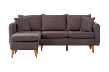Espeut 2-seter Venstre L-formet Dyp Sofa med Sjeselong i Stoff - Grå - Møbler - Sofaer - Sofa med sjeselong