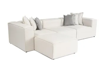 Fahmida Sofa med Sjeselong 3-seter - Ecru - Møbler - Sofaer - Sofa med sjeselong