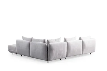 Floransa 4-seters Sofa med Divan - Lysegrå - Møbler - Sofaer - Sofa med sjeselong