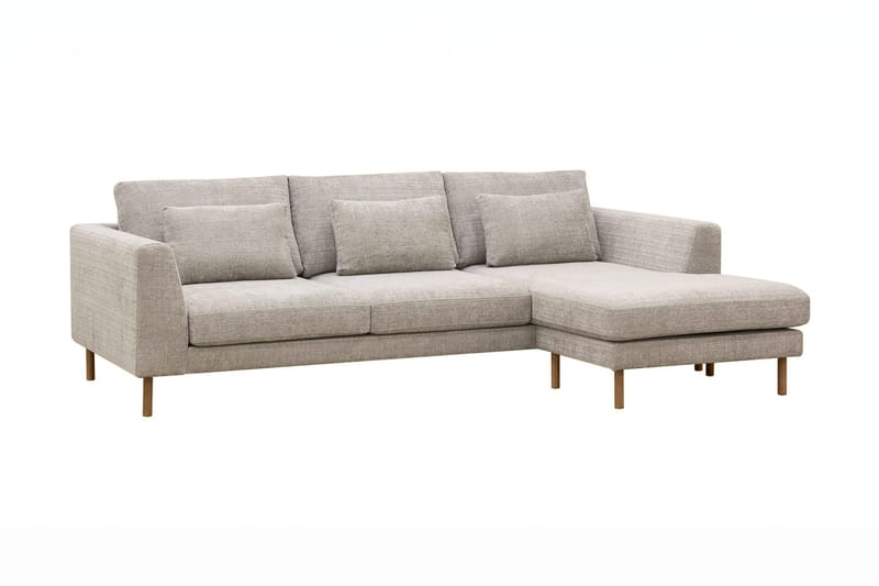 Florenz 3-seters Høyrevendt L-formet Sjeselongsofa i Chenille - Grå / Beige - Møbler - Sofaer - Sofa med sjeselong - 3 seters sofa med divan