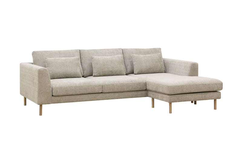 Florenz 3-seters Høyrevendt L-formet Sjeselongsofa i Chenille - Grå / Beige - Møbler - Sofaer - Sofa med sjeselong
