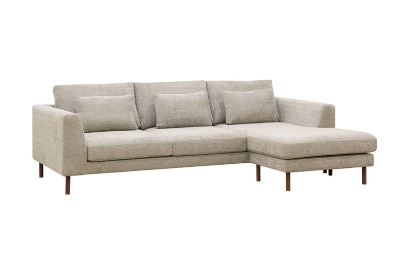 Florenz 3-seters Høyrevendt L-formet Sjeselongsofa i Chenille - Grå / Beige - Møbler - Sofaer - Sofa med sjeselong