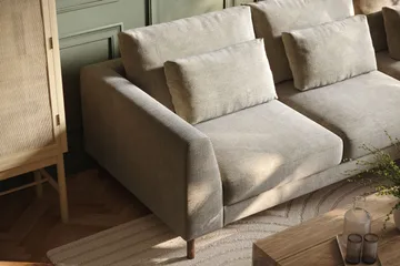 Florenz 3-seters Høyrevendt L-formet Sjeselongsofa i Chenille - Grå/Beige - Møbler - Sofaer - Sofa med sjeselong