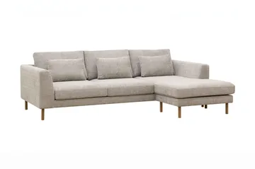 Florenz 3-seters Høyrevendt L-formet Sjeselongsofa i Chenille - Grå/Beige - Møbler - Sofaer - Sofa med sjeselong