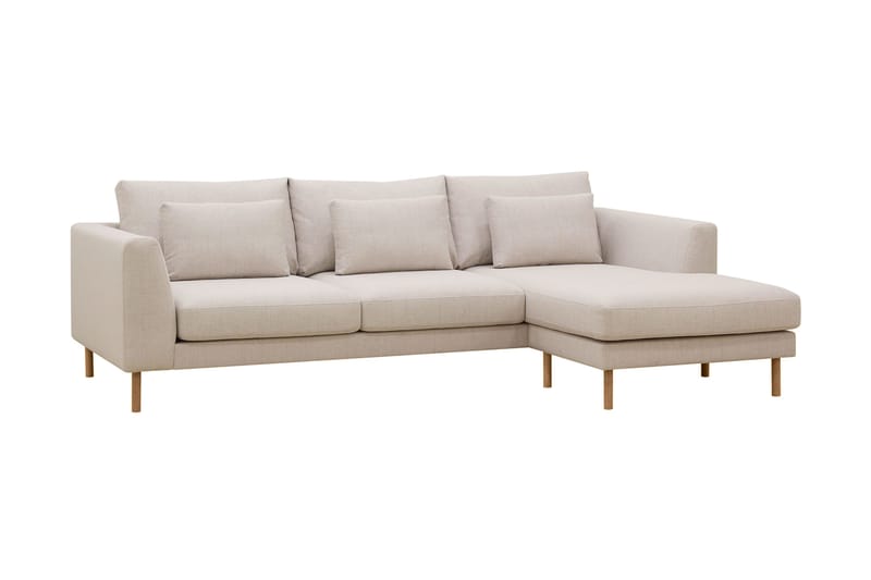 Florenz 3-seters Høyrevendt L-formet Sjeselongsofa i Stoff - Beige - Møbler - Sofaer - Sofa med sjeselong - 3 seters sofa med divan