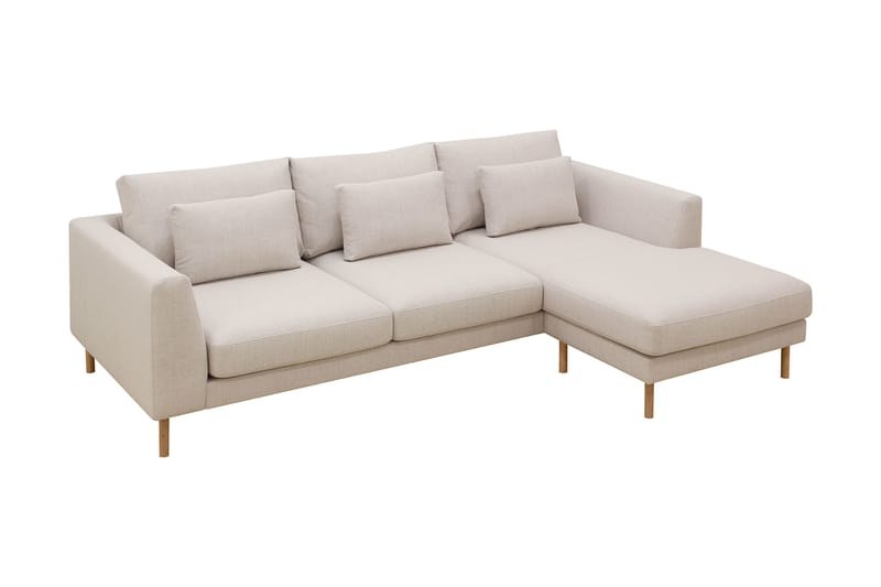 Florenz 3-seters Høyrevendt L-formet Sjeselongsofa i Stoff - Beige - Møbler - Sofaer - Sofa med sjeselong - 3 seters sofa med divan