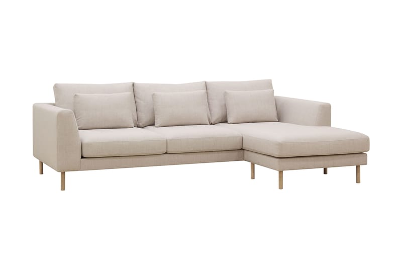 Florenz 3-seters Høyrevendt L-formet Sjeselongsofa i Stoff - Beige - Møbler - Sofaer - Sofa med sjeselong