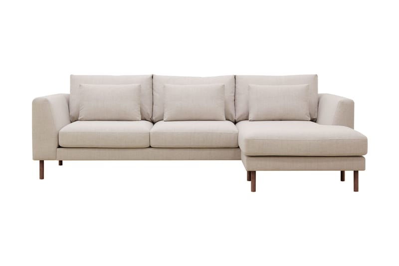 Florenz 3-seters Høyrevendt L-formet Sjeselongsofa i Stoff - Beige - Møbler - Sofaer - Sofa med sjeselong