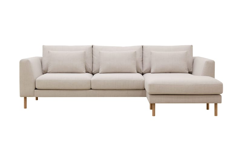 Florenz 3-seters Høyrevendt L-formet Sjeselongsofa i Stoff - Beige - Møbler - Sofaer - Sofa med sjeselong