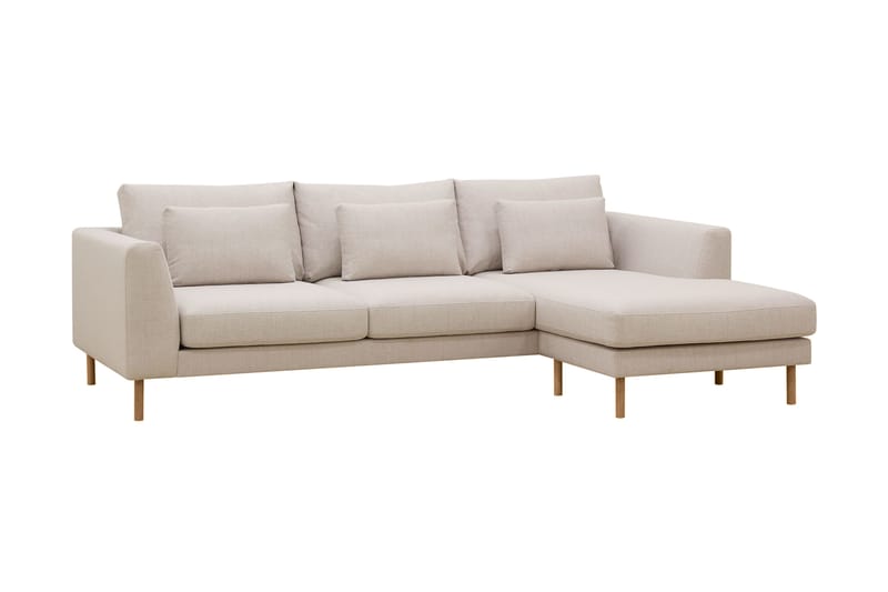 Florenz 3-seters Høyrevendt L-formet Sjeselongsofa i Stoff - Beige - Møbler - Sofaer - Sofa med sjeselong