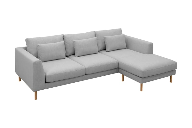 Florenz 3-seters Høyrevendt L-formet Sjeselongsofa i Stoff - Lys grå - Møbler - Sofaer - Sofa med sjeselong - 3 seters sofa med divan