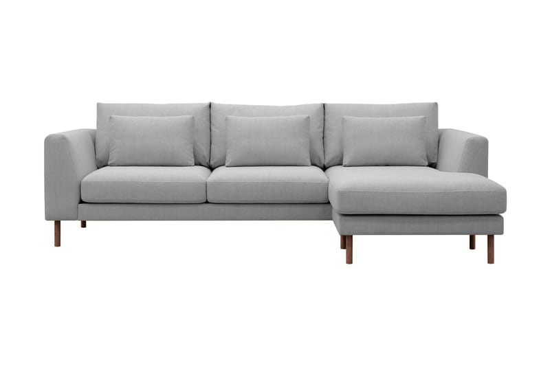 Florenz 3-seters Høyrevendt L-formet Sjeselongsofa i Stoff - Lys grå - Møbler - Sofaer - Sofa med sjeselong