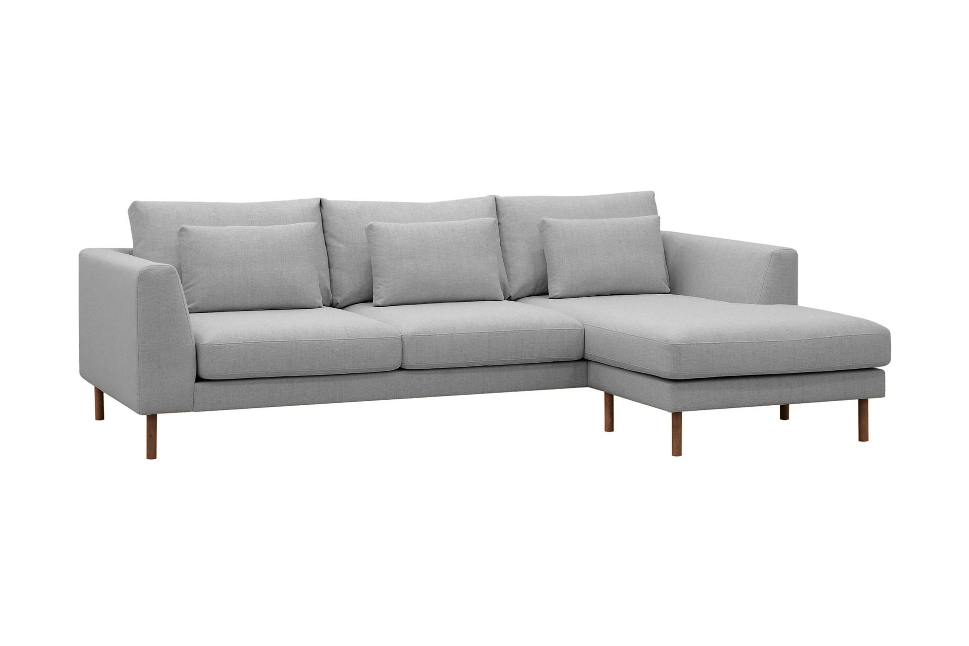 Florenz 3-seters Høyrevendt L-formet Sjeselongsofa i Stoff - Lys grå - Møbler - Sofaer - Sofa med sjeselong