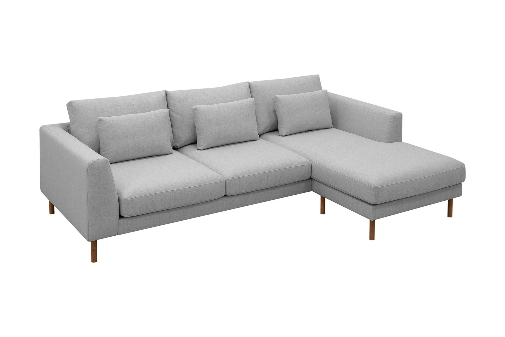 Florenz 3-seters Høyrevendt L-formet Sjeselongsofa i Stoff - Lys grå - Møbler - Sofaer - Sofa med sjeselong