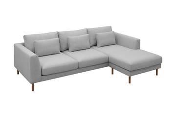 Florenz 3-seters Høyrevendt L-formet Sjeselongsofa i Stoff - Lys grå - Møbler - Sofaer - Sofa med sjeselong