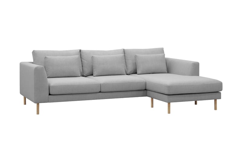 Florenz 3-seters Høyrevendt L-formet Sjeselongsofa i Stoff - Lys grå - Møbler - Sofaer - Sofa med sjeselong - 3 seters sofa med divan