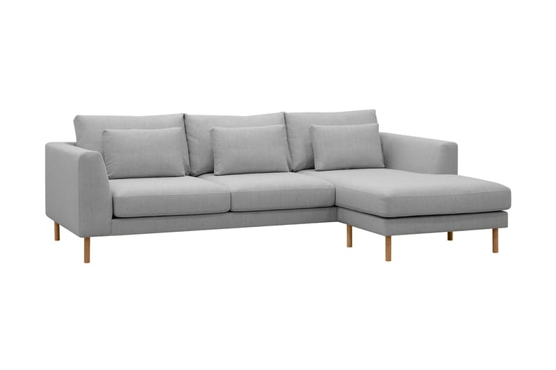 Florenz 3-seters Høyrevendt L-formet Sjeselongsofa i Stoff - Lys grå - Møbler - Sofaer - Sofa med sjeselong - 3 seters sofa med divan