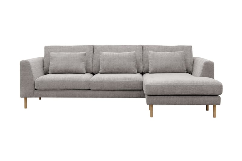 Florenz 3-seters Sofa med Divan Høyre - Lysegrå - Møbler - Sofaer - Sofa med sjeselong - 3 seters sofa med divan