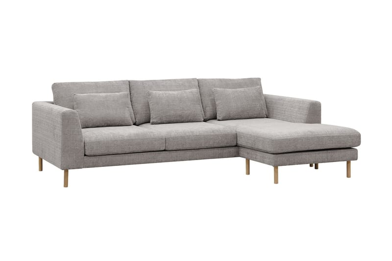 Florenz 3-seters Sofa med Divan Høyre - Lysegrå - Møbler - Sofaer - Sofa med sjeselong - 3 seters sofa med divan